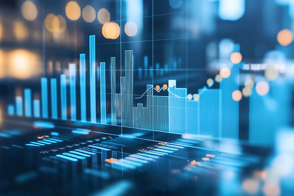 Business tax consultant analyzing financial graphs and data on a digital interface